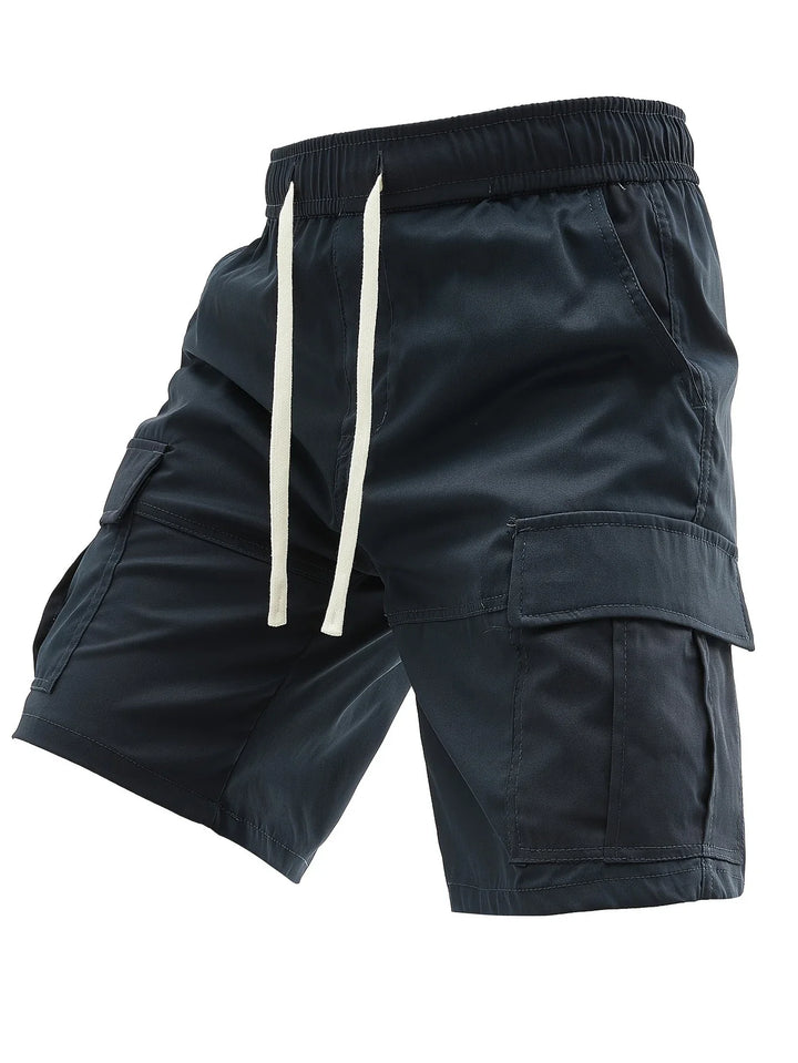Lewand - Pantalones Cortos Cargo Elegantes y Holgados Con Bolsillo Lateral