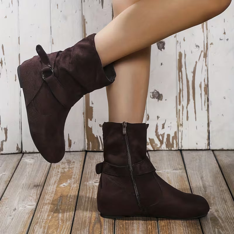 Belynda - Botines de Cuña Holgados Con Correa de Hebilla