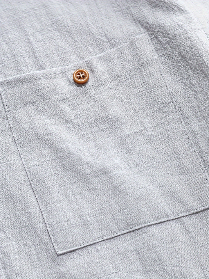Tejada - Camisa Informal De Algodón Con Bolsillo