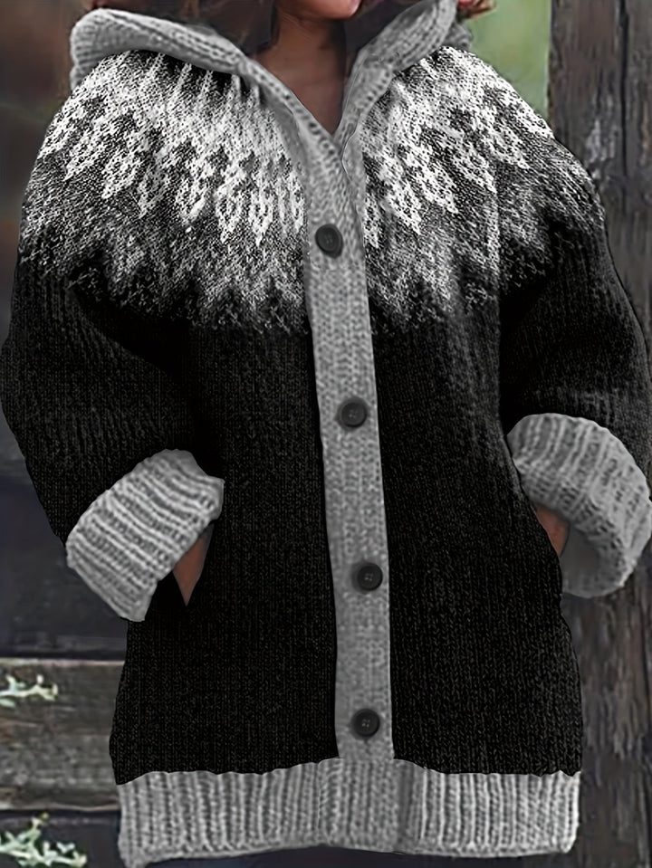 Gulnur - Elegante Jersey De Invierno De Manga Larga Con Capucha