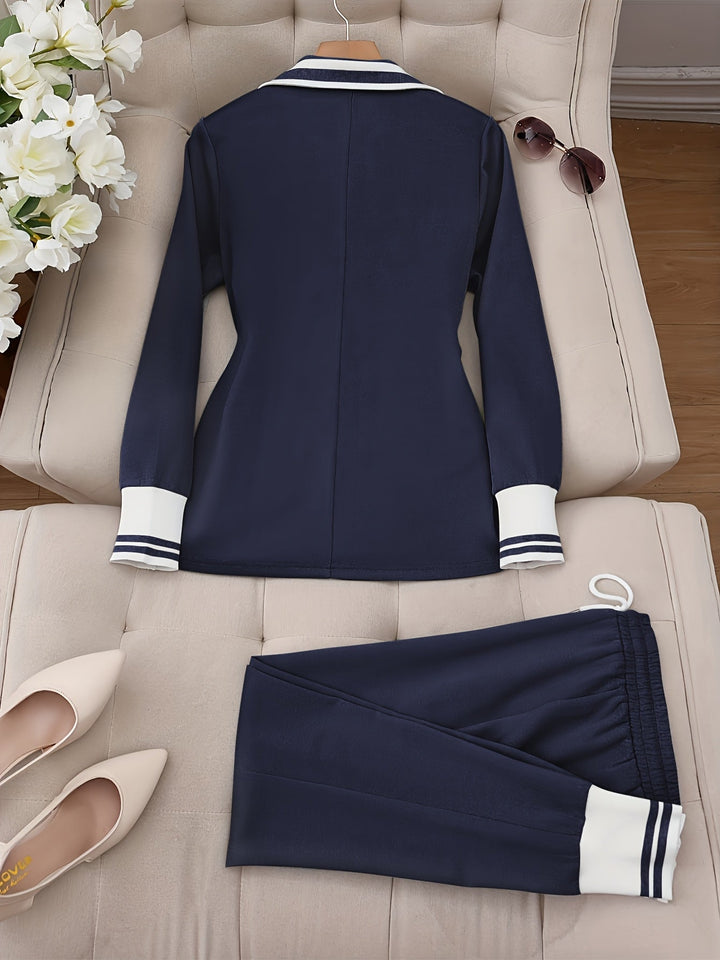 Ingelore - Conjunto De Dos Piezas a Rayas a La Moda