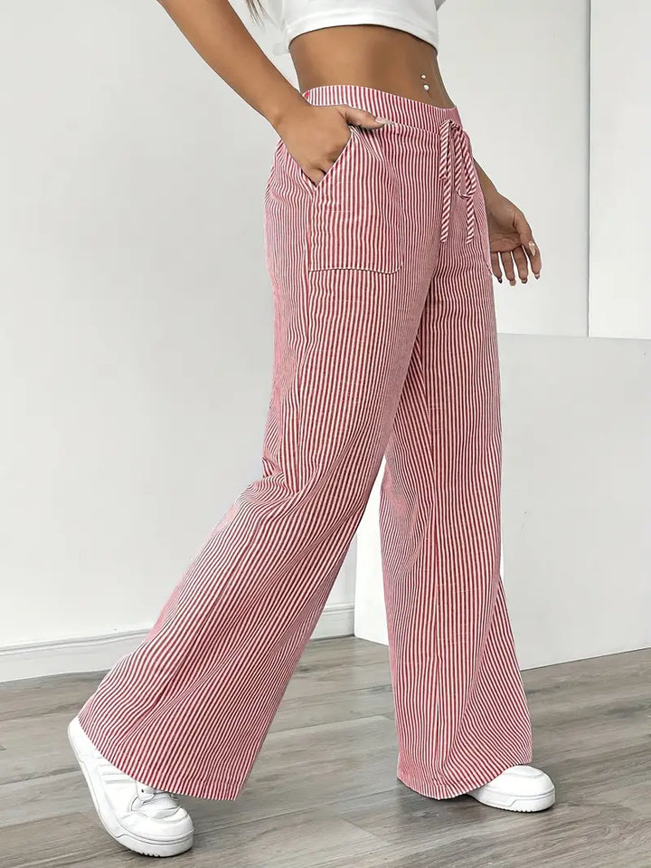 Alina - Pantalón Elegante A Rayas Con Bolsillos