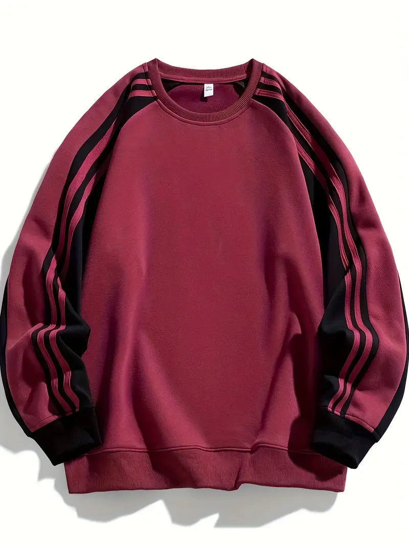 Maddox - Sudadera Con Mangas a Rayas y Cuello Redondo