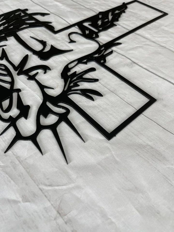 ChristCraft - Letrero Metálico con la cruz de Jesús Decoración de Pared con Cristo