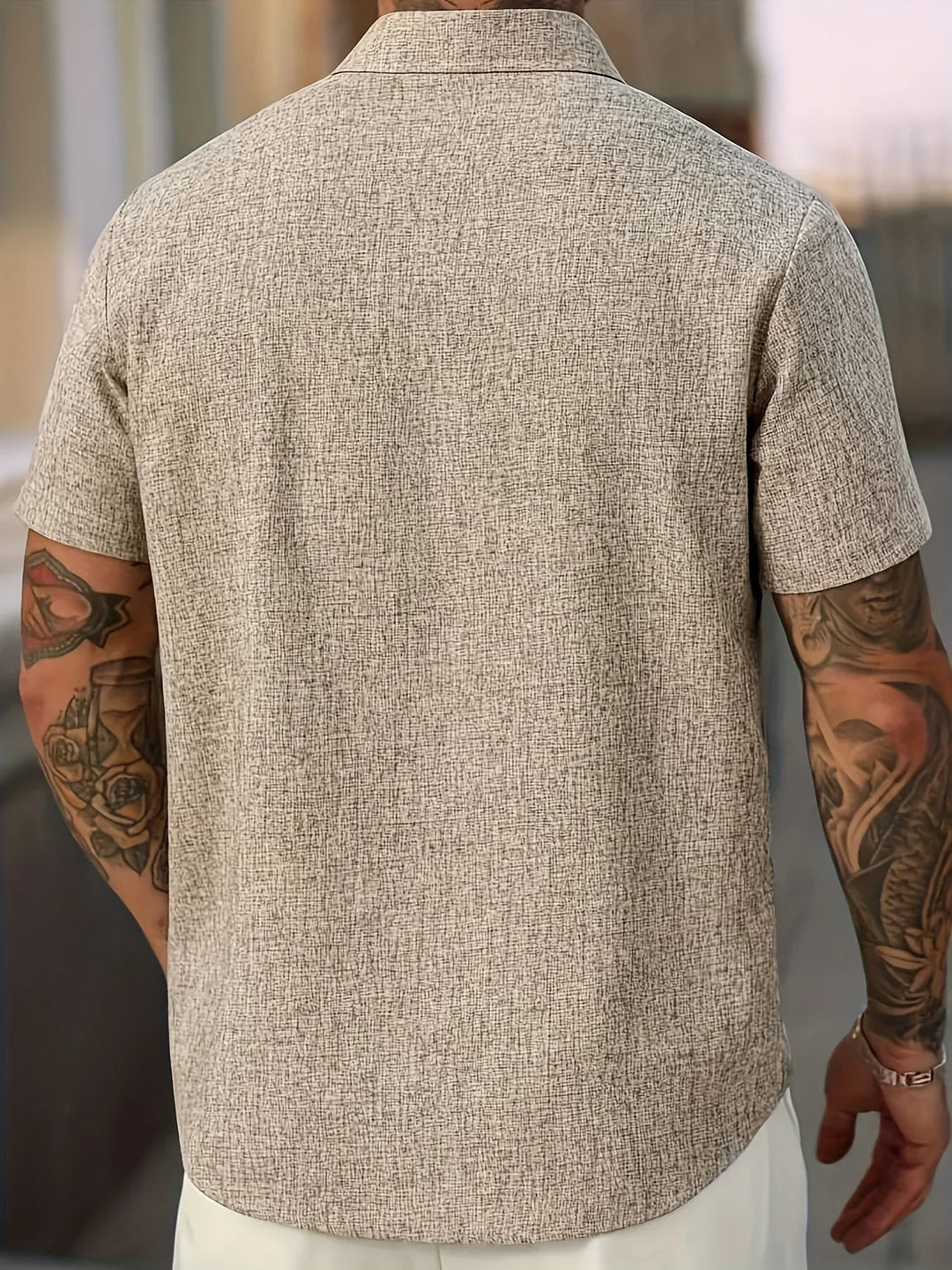 Dwight - Camisa De Manga Corta Ligera De Mezcla De Lino