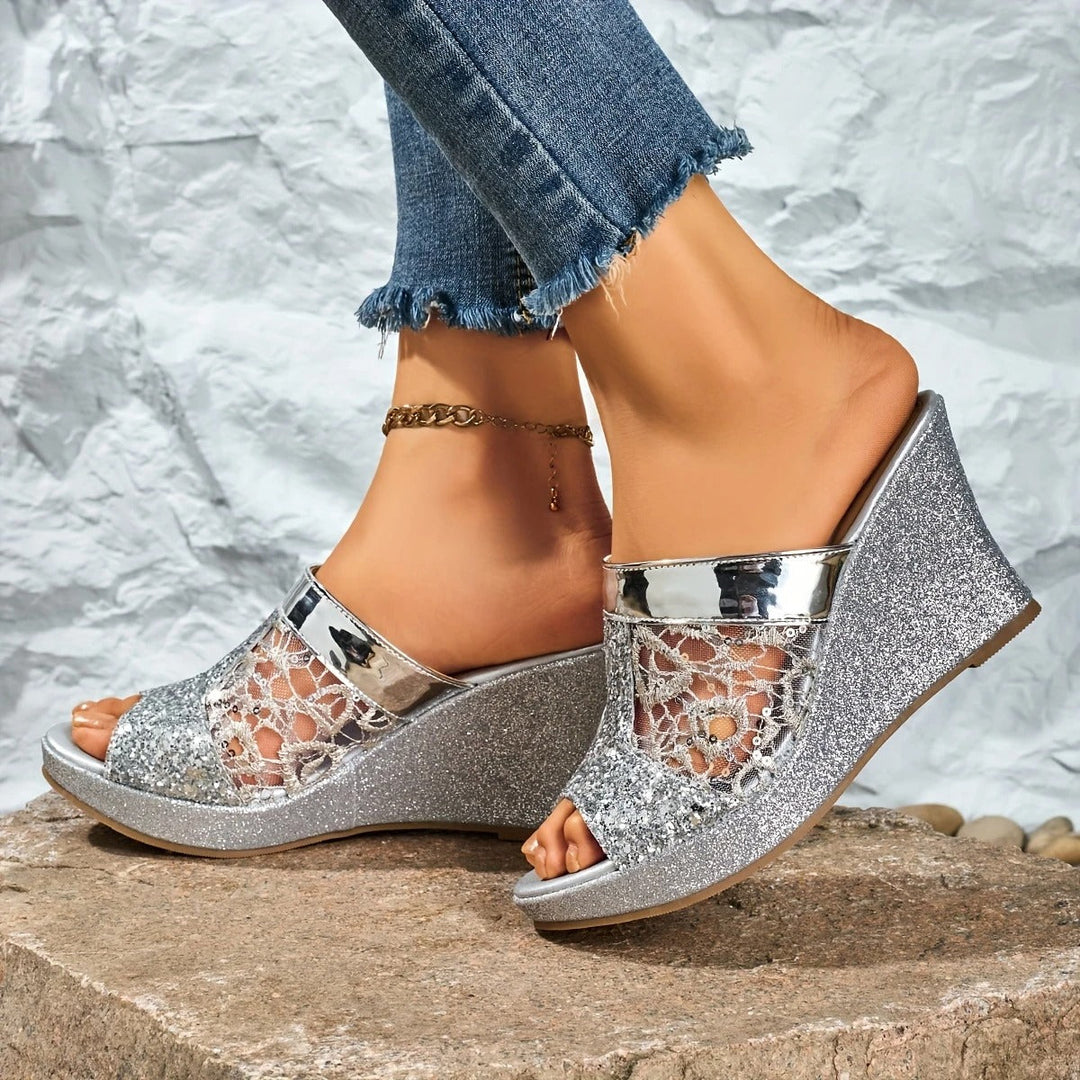 Alexis - Sandalias Elegantes De Tacón Alto Con Encaje