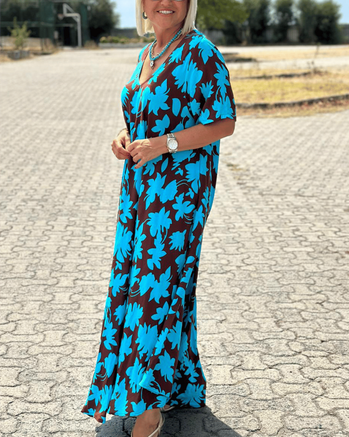 Gómez - Vestido Largo Informal Con Estampado Floral