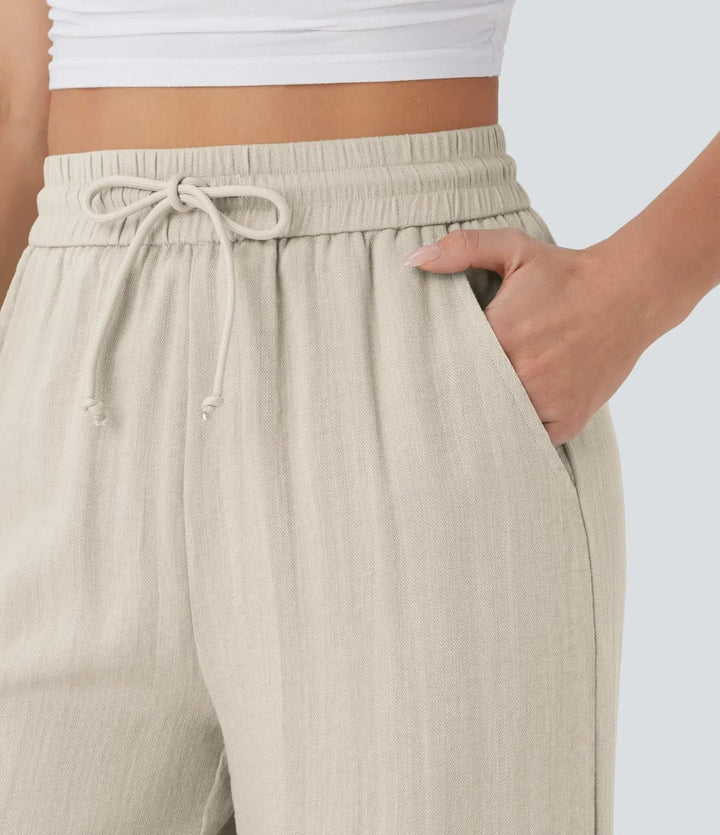 Zafeiria - Elegantes Pantalones De Lino