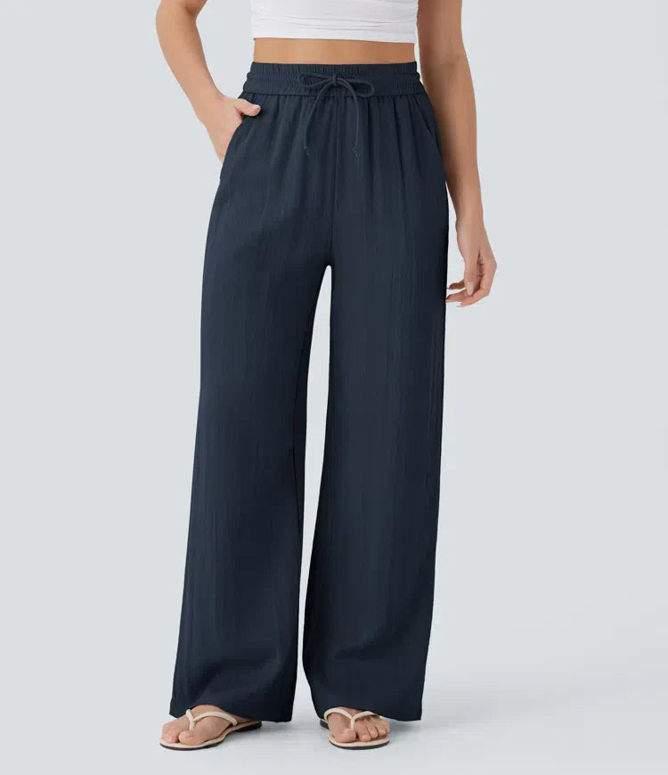 Zafeiria - Elegantes Pantalones De Lino