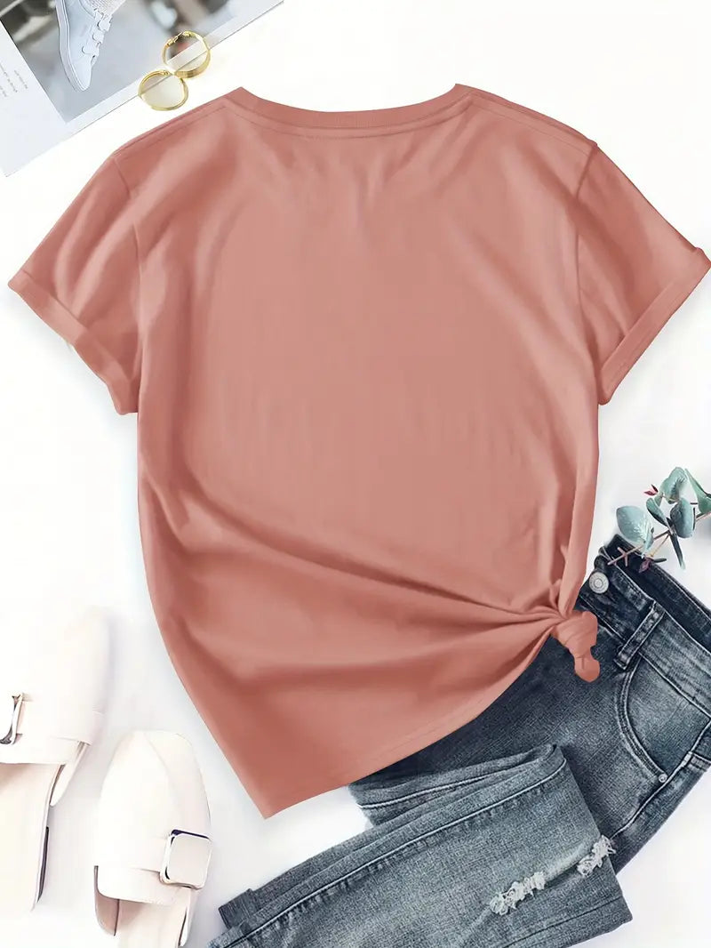 Aimilia - Elegante Camiseta De Manga Corta Con Estampado Floral