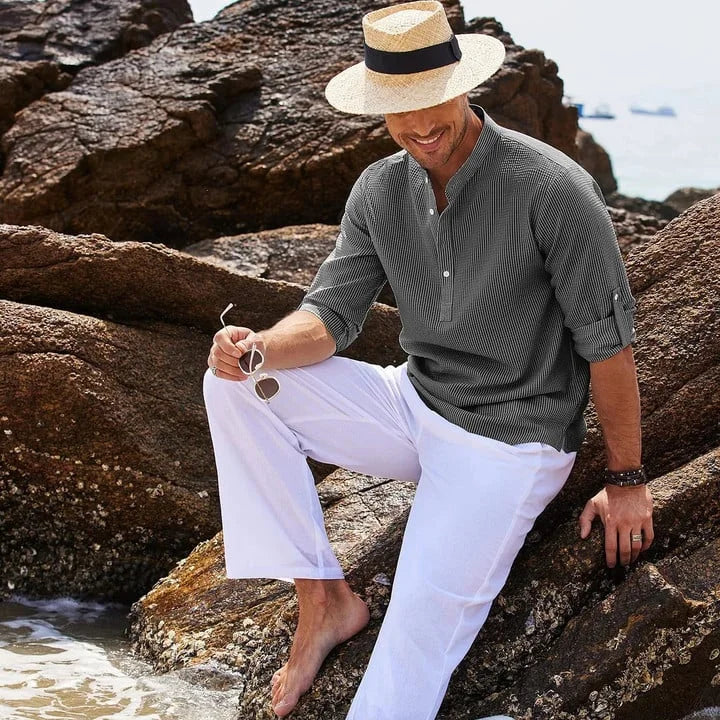 Tjeerd - Camisa Casual de Manga Larga