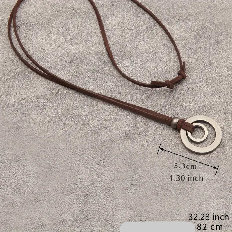 UnityRings - Collar Unisex Con Colgante De Doble Círculo