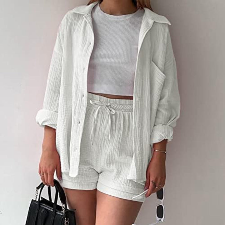 Katelyn - Conjunto De Dos Piezas Compuesto Por Camisa Y Pantalón Corto De Algodón