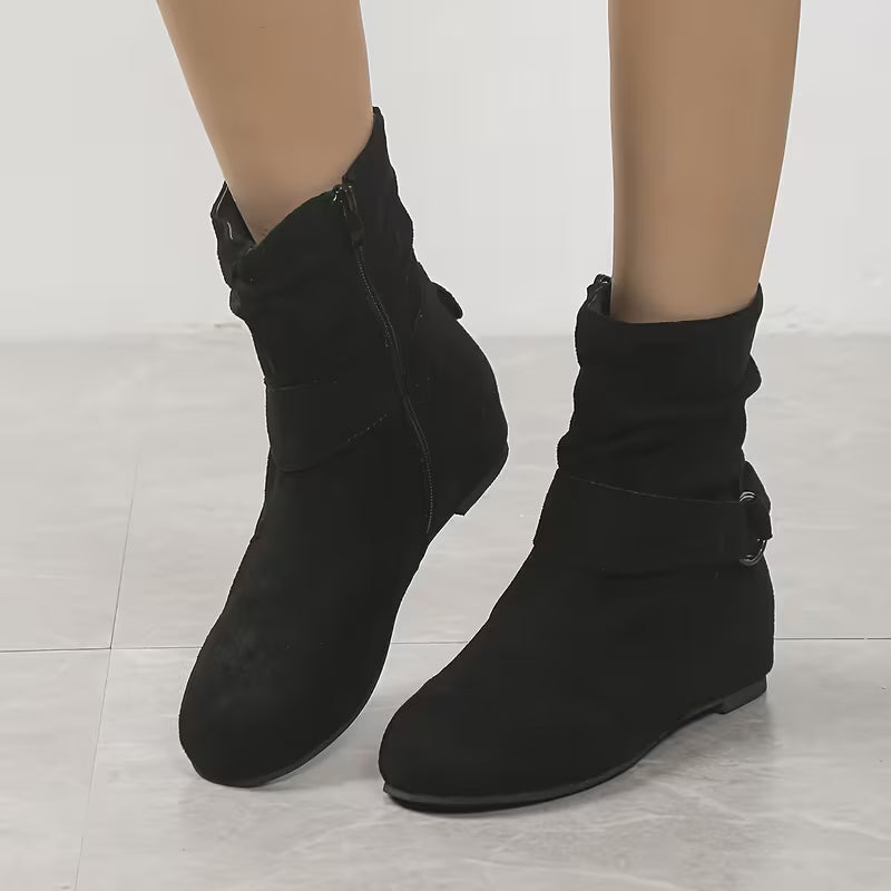 Belynda - Botines de Cuña Holgados Con Correa de Hebilla
