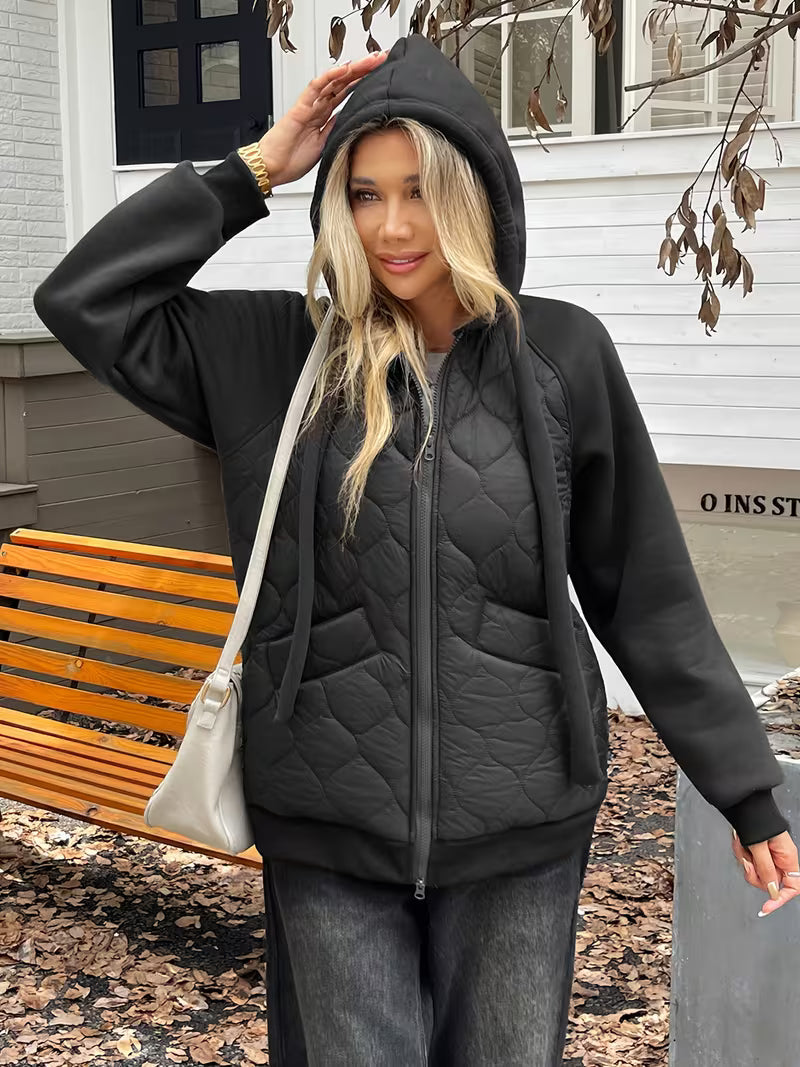 Adriyan - Chaqueta de Manga Larga Con Paneles Acolchados
