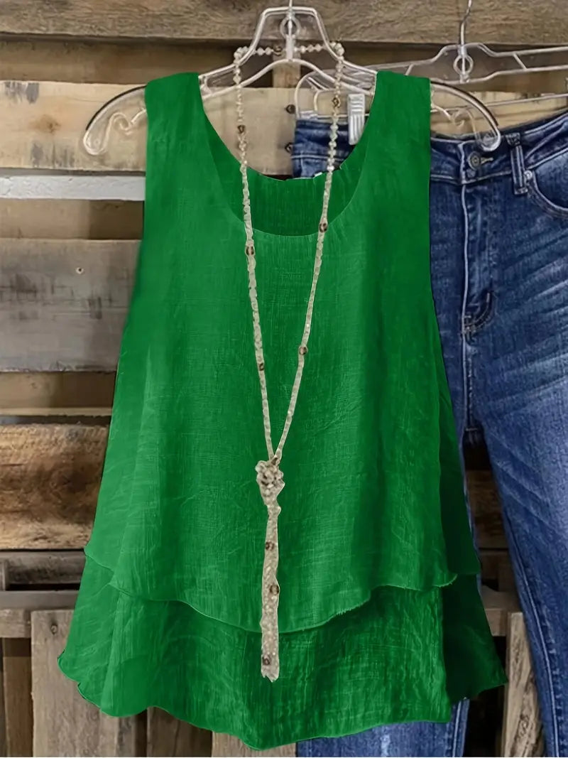 Cressida - Camiseta Sin Mangas Con Volantes En Mezcla De Viscosa
