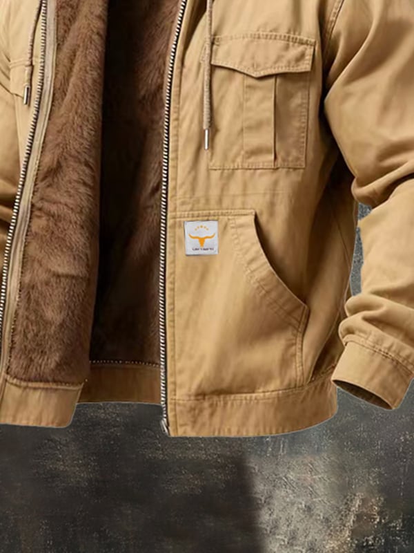 Riccardo - Chaqueta Retro Con Capucha y Bolsillo Para Exteriores