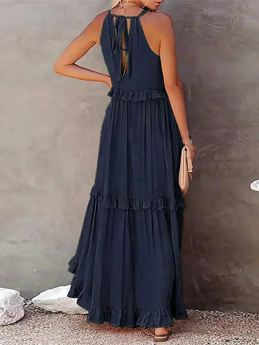 Hayley - Elegante Vestido Sin Mangas Con Volantes