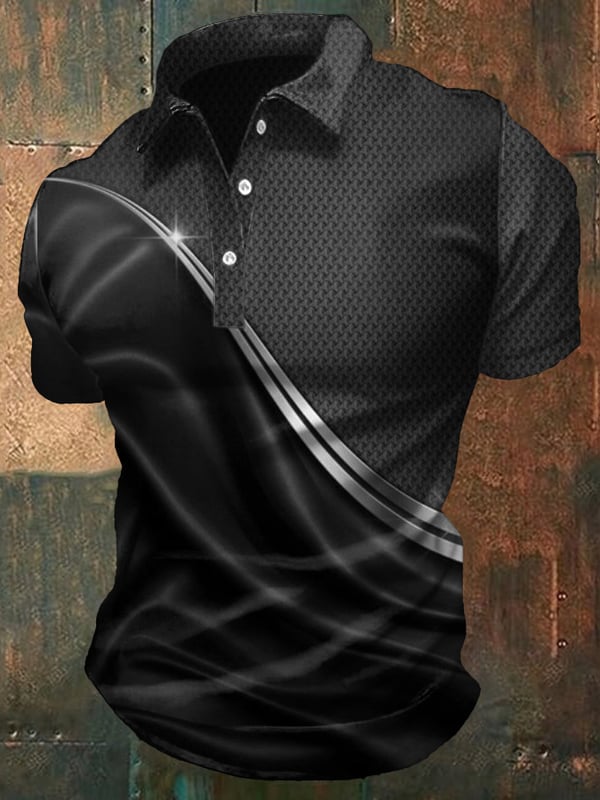Polo Informal De Manga Corta Estilo Ejecutivo Con Degradado De Color Para Hombre