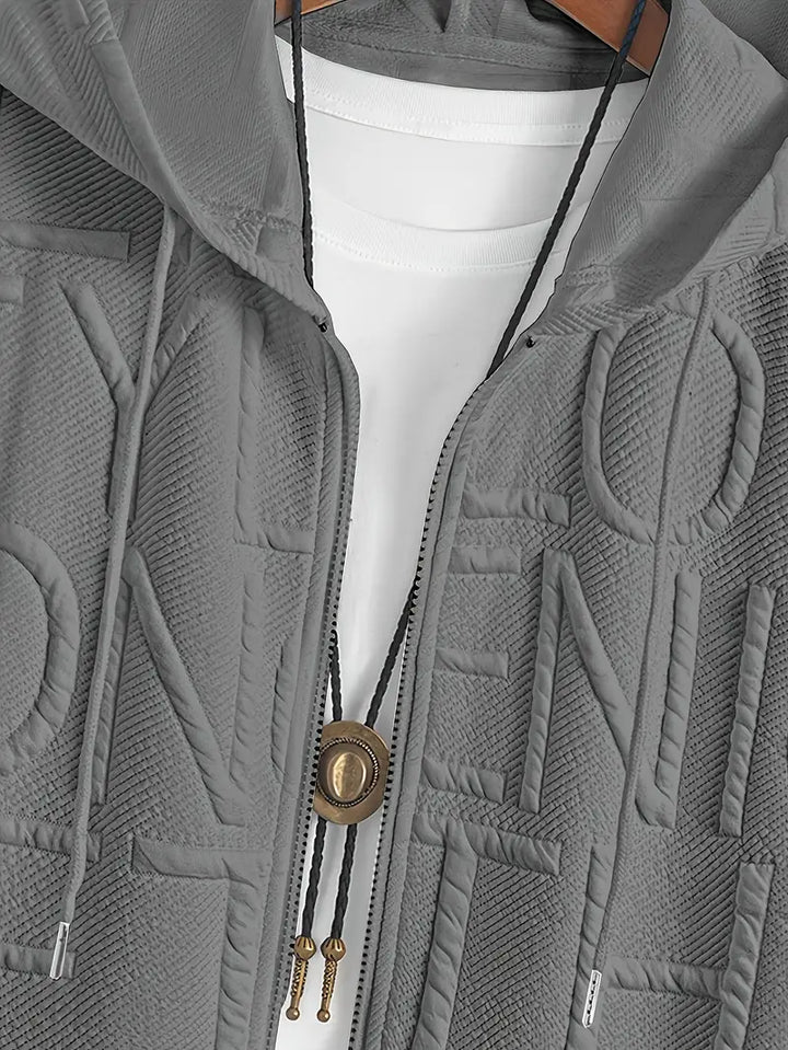 Henryk - Elegante Sudadera Con Capucha Manga Corta y Cremallera