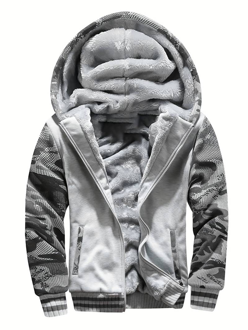 Oziel - Chaqueta Cálida De Forro Polar Con Capucha y Cremallera