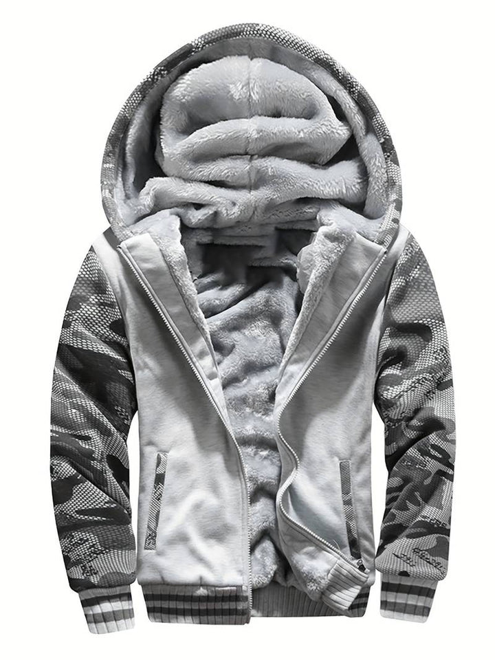 Oziel - Chaqueta Cálida De Forro Polar Con Capucha y Cremallera