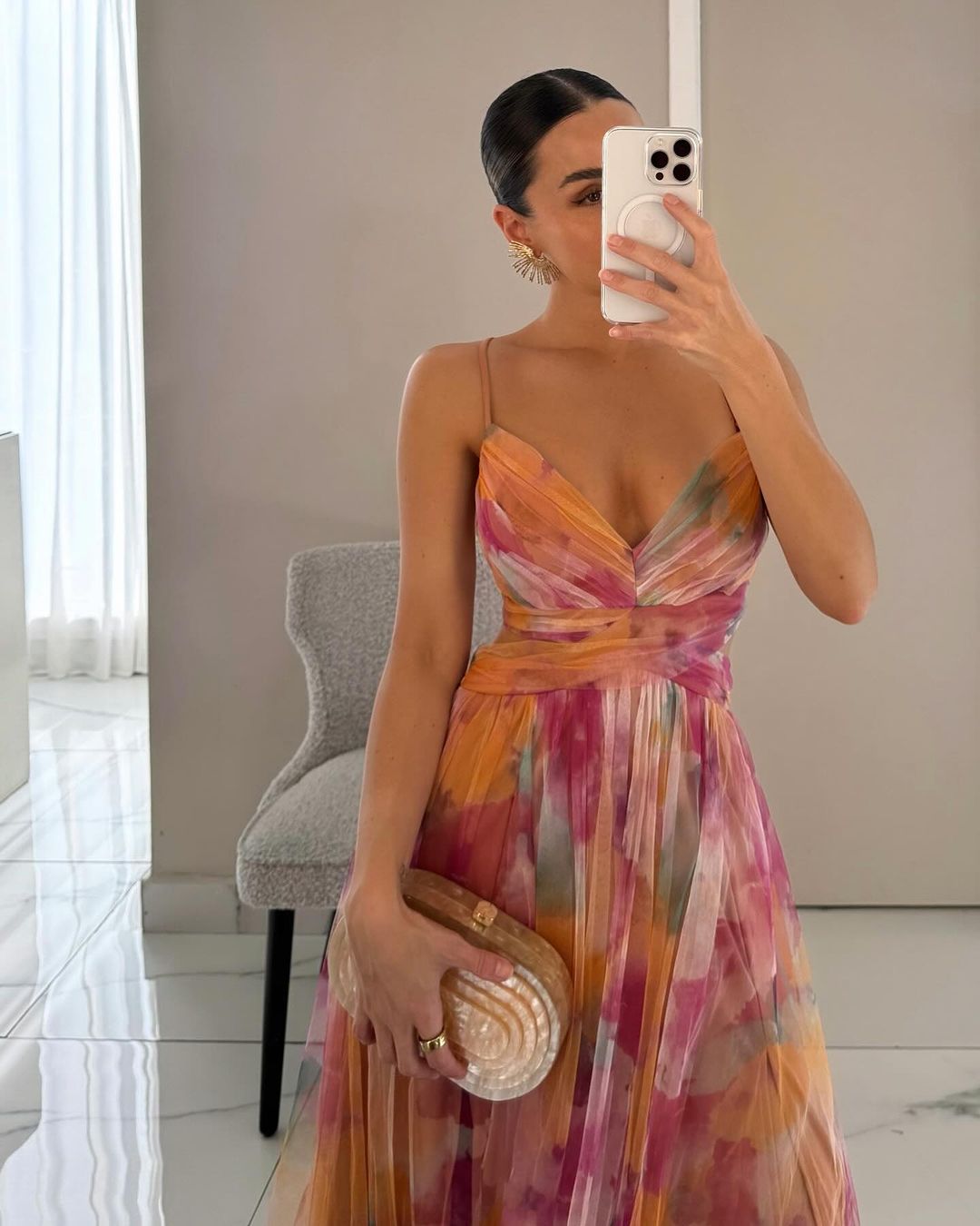 Túnica - Vestido Largo Con Estampado Floral