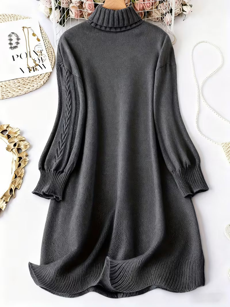 Malkina - Cómodo Vestido De Punto De Manga Larga