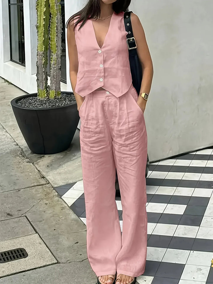 Jorja - Elegante Conjunto De Dos Pezas Sin Mangas