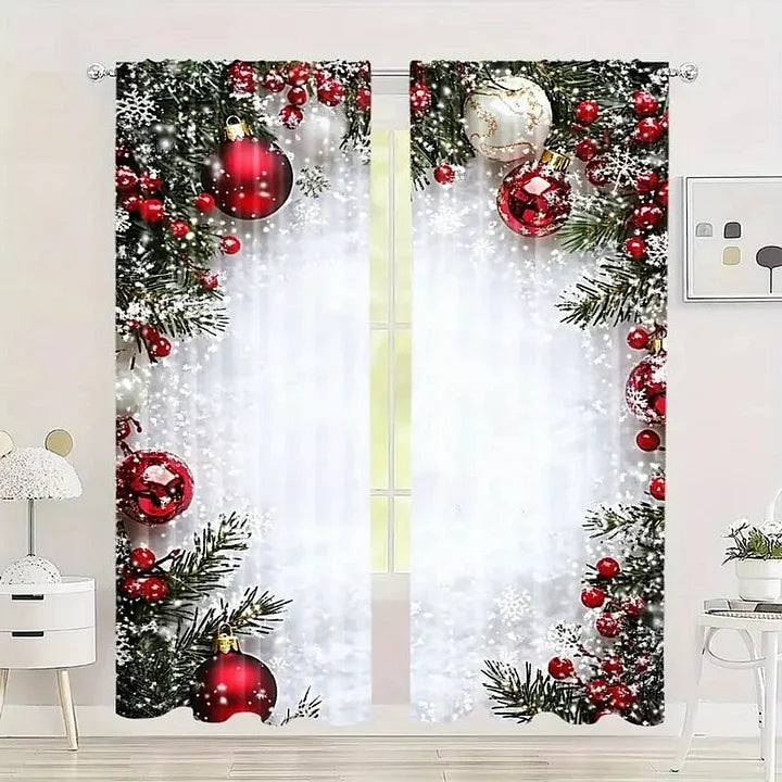FrostLinen - Cortinas con Motivos Navideños