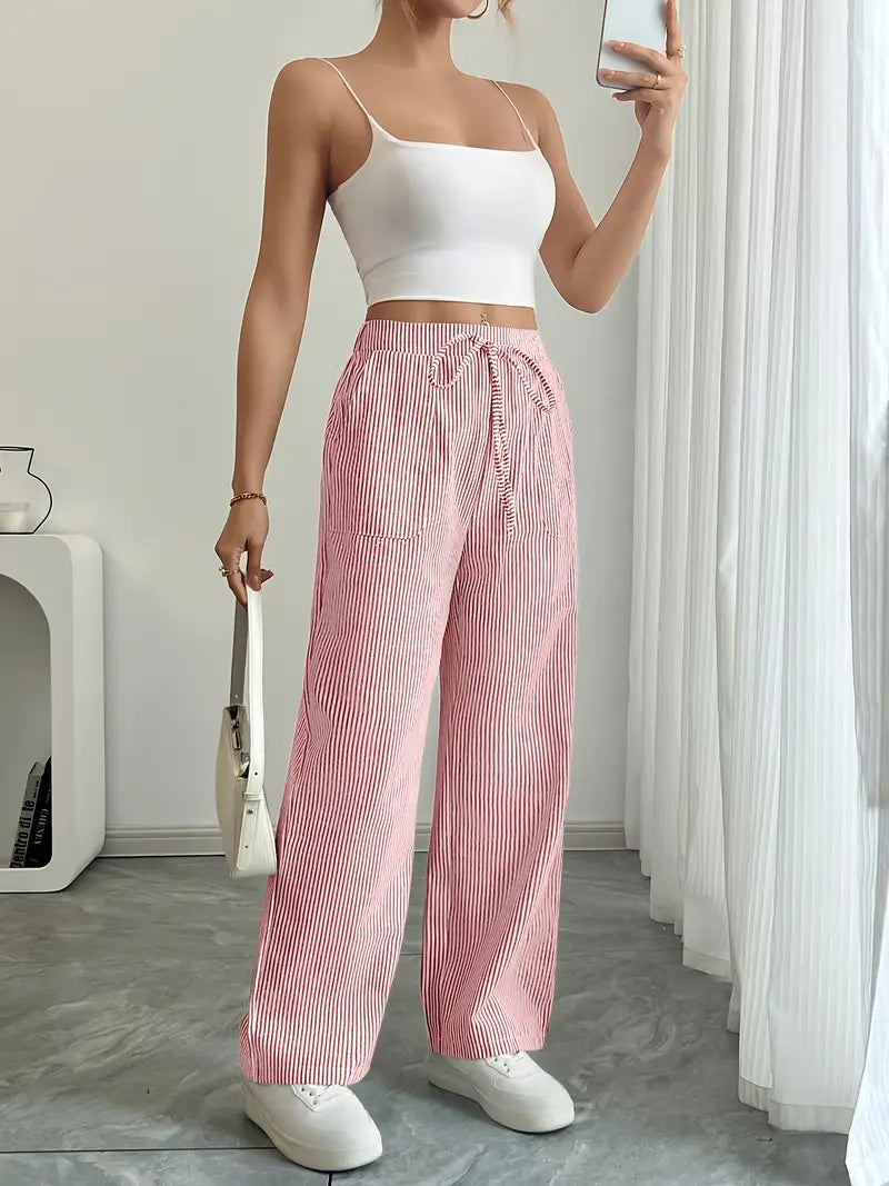Alina - Pantalón Elegante A Rayas Con Bolsillos