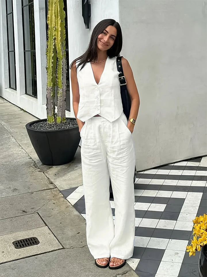 Jorja - Elegante Conjunto De Dos Pezas Sin Mangas