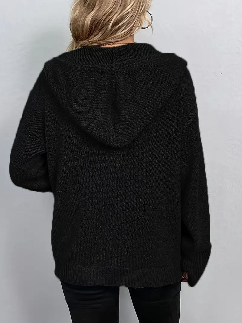 Suthida - Elegante Sudadera Con Capucha y Manga Larga Con Botones