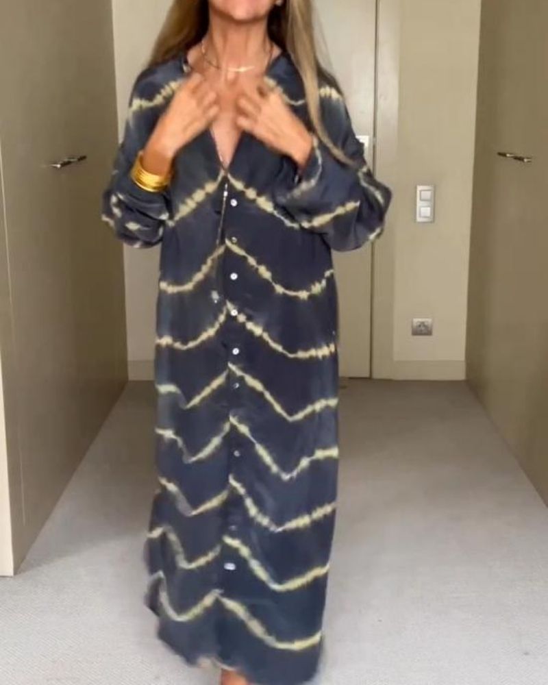 Suchitra - Vestido Boho de Rayas y Manga Larga