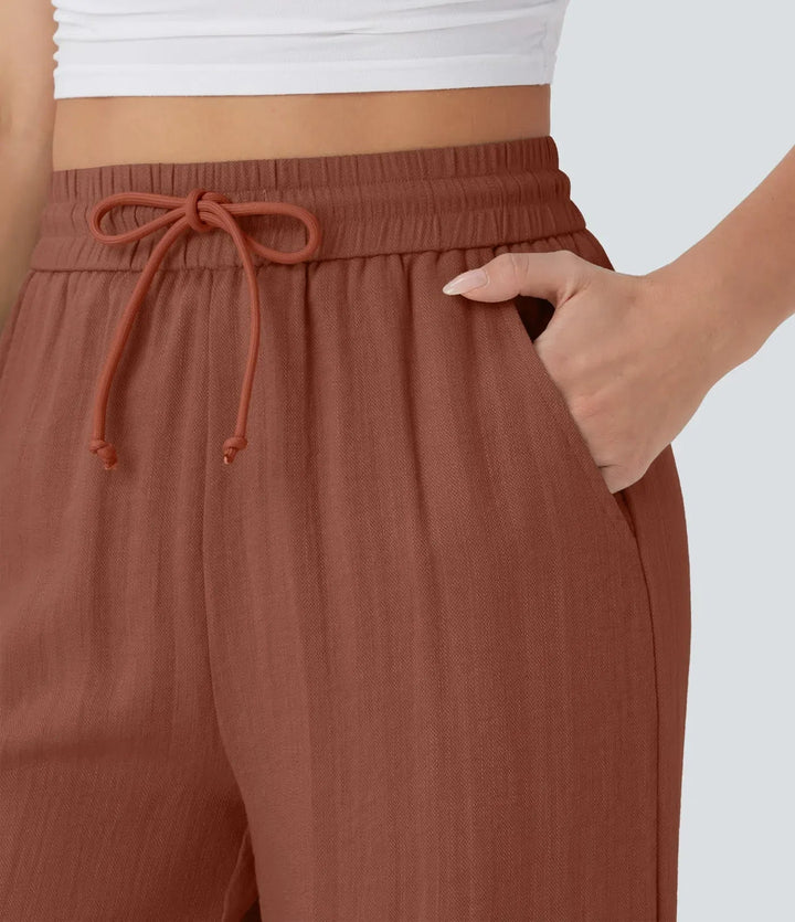 Zafeiria - Elegantes Pantalones De Lino
