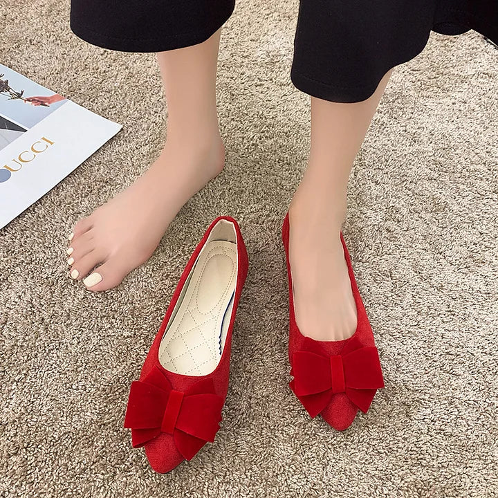 Silvie - Elegantes Zapatos de Tacón Bajo Con Lazo