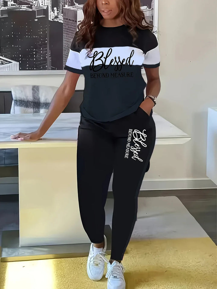 Fotini - Traje Deportivo Casual De Verano A La Moda Con Contrastes De Color