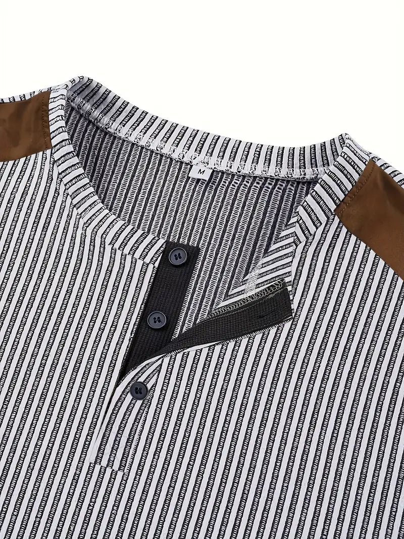Cihan - Camisa Informal de Punto a Rayas