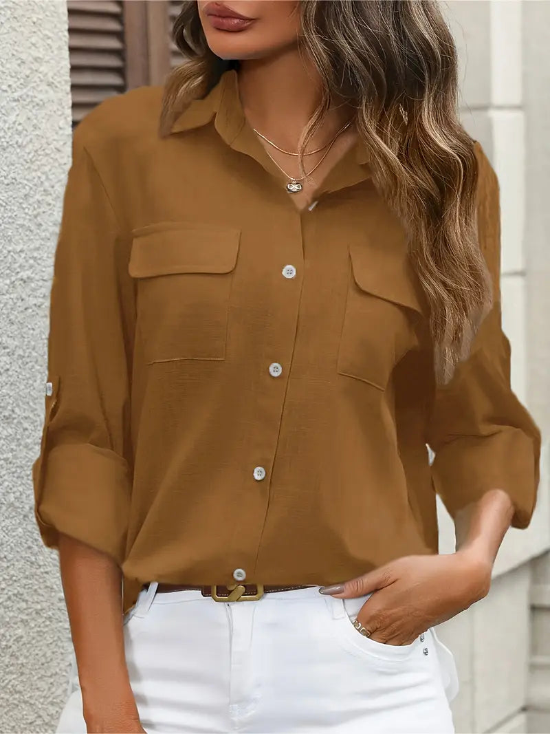 Athena - Camisa De Algodón Con Bolsillos Delanteros