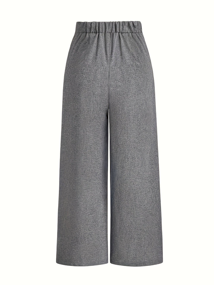 Nmelda - Pantalones De Cintura Alta y Pierna Ancha