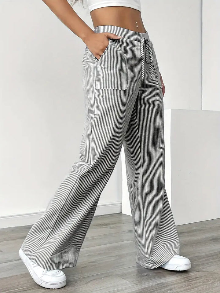 Alina - Pantalón Elegante A Rayas Con Bolsillos