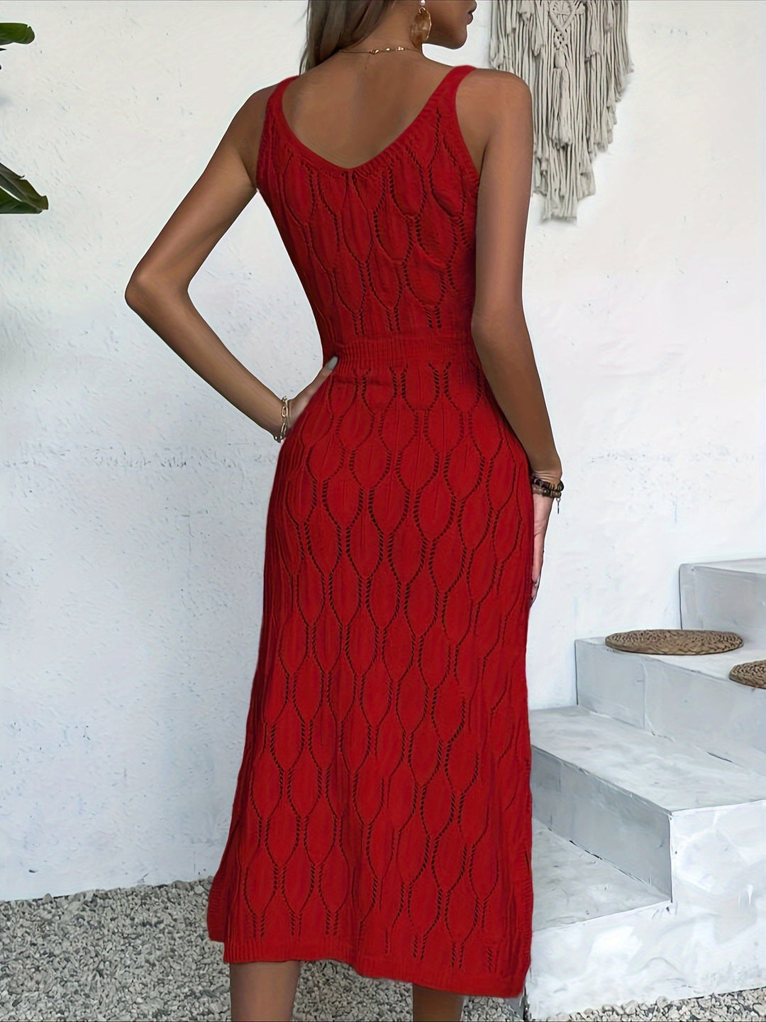 Luciana - Sin Mangas Largo De Punto Vestido Con Estilo Del Abrigo