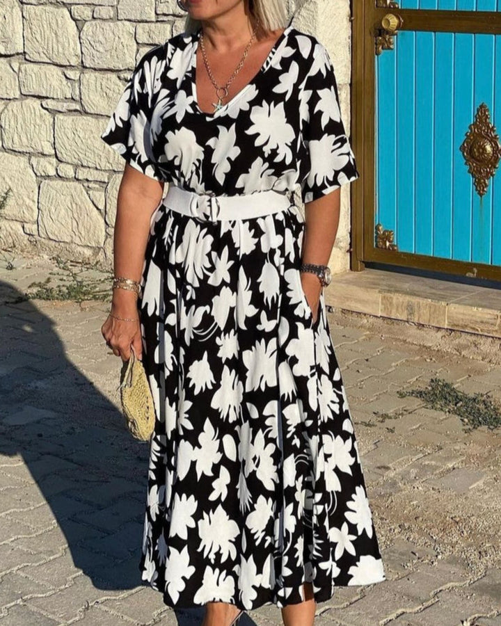 Gómez - Vestido Largo Informal Con Estampado Floral