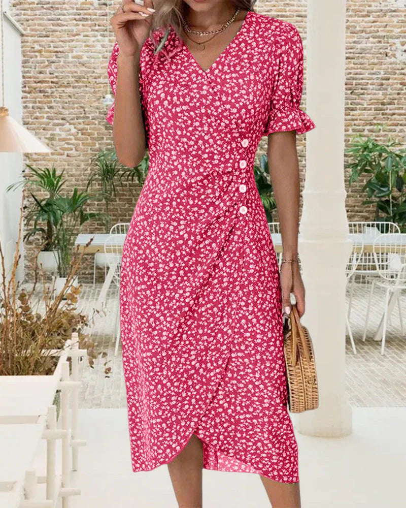 Tine - Vestido De Manga Corta Con Estampado Floral