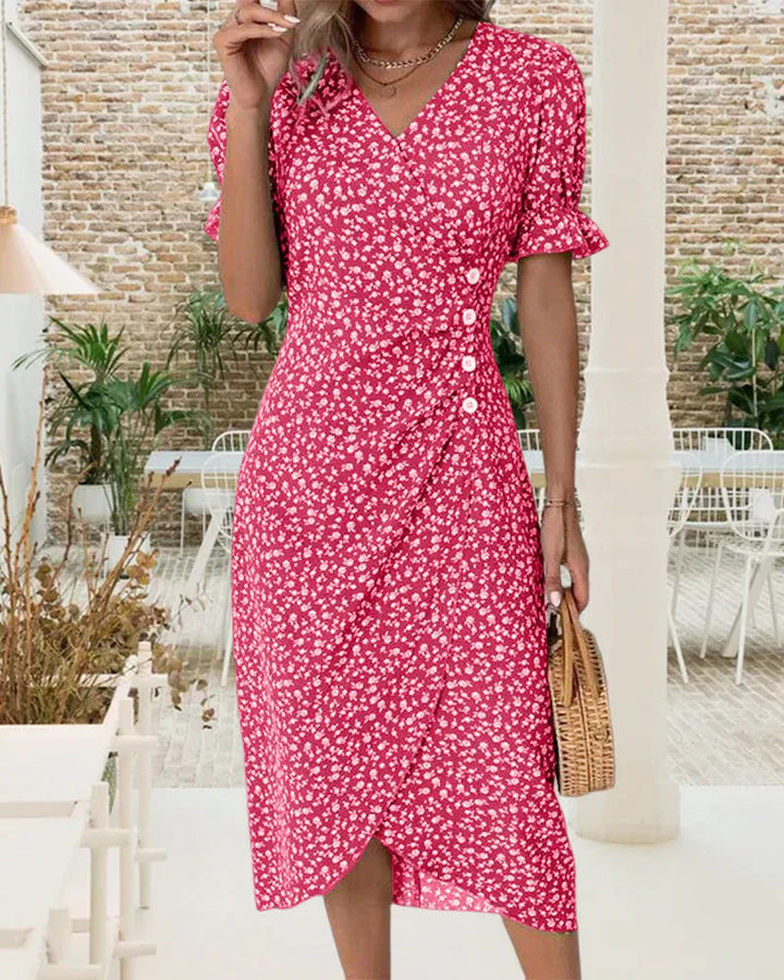 Tine - Vestido De Manga Corta Con Estampado Floral