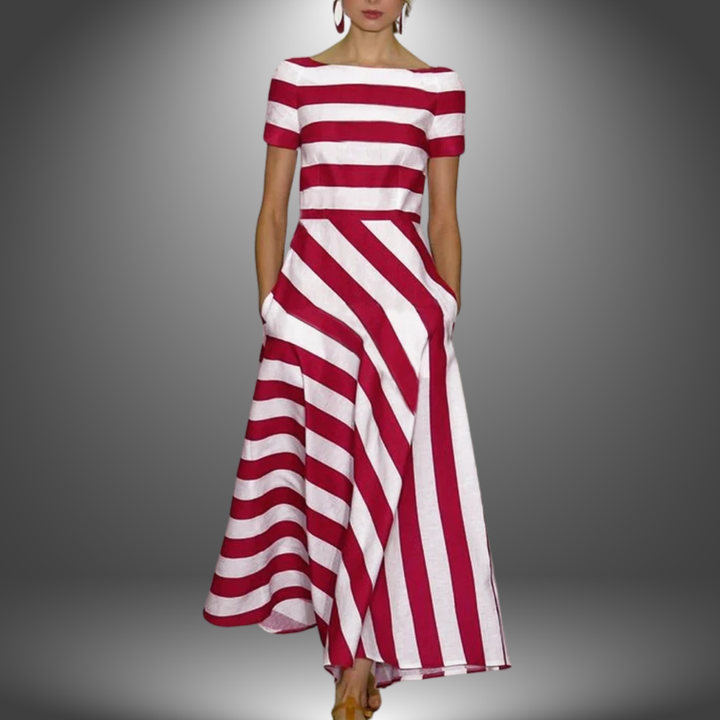 Nicoli | Vestido largo a rayas hecho a mano