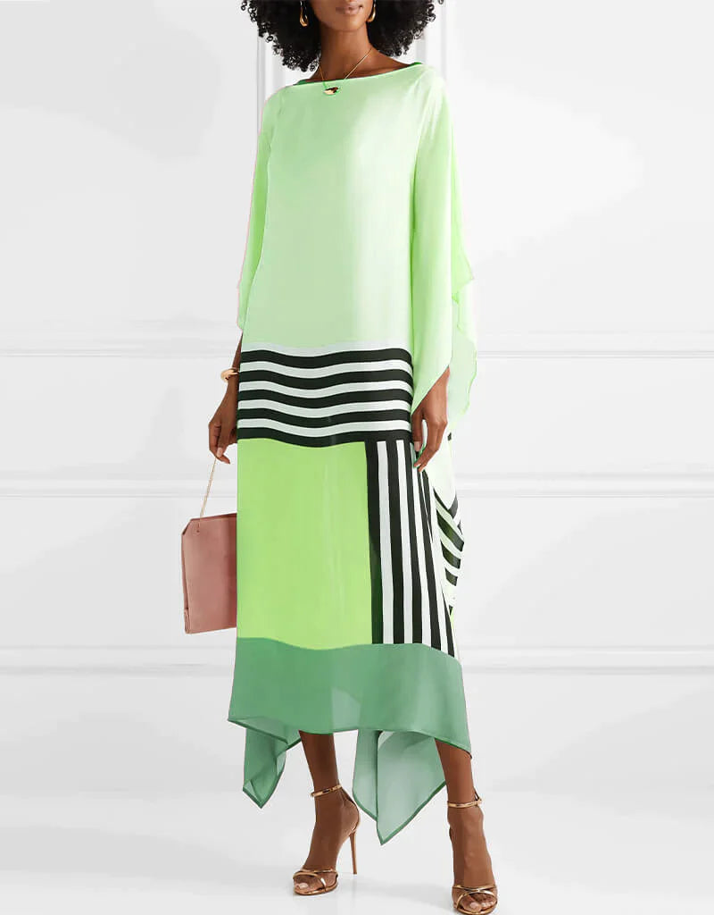 Shraddha - Vestido Patchwork Con Estampado De Rayas