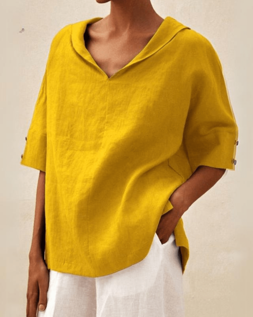 Marsica - Blusa De Lino Vaporosa Con Corte Holgado