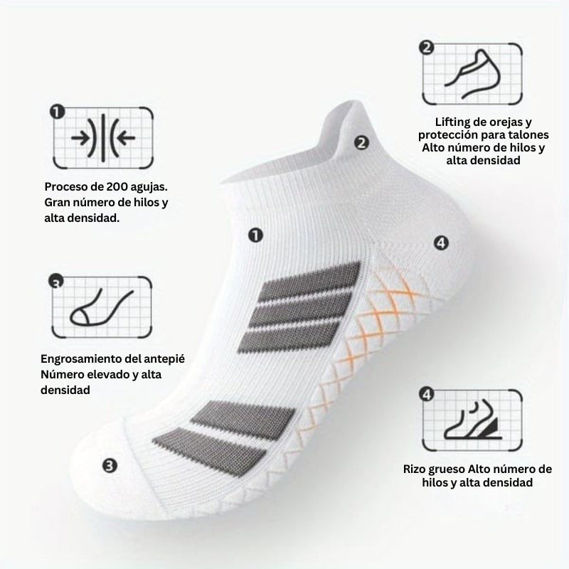 SwiftStep - Calcetines Deportivos Transpirables Con Rayas Antideslizantes