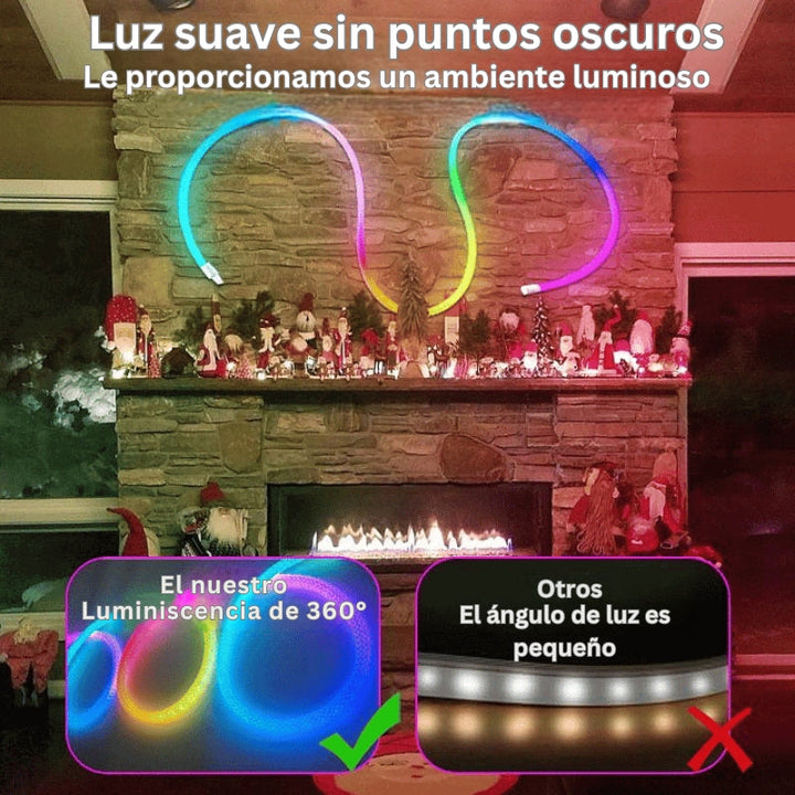 LumiRope - Luz Flexible De Silicona RGB Inteligente De 360 Grados
